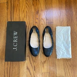 J. Crew Black Leather Ballet Flats